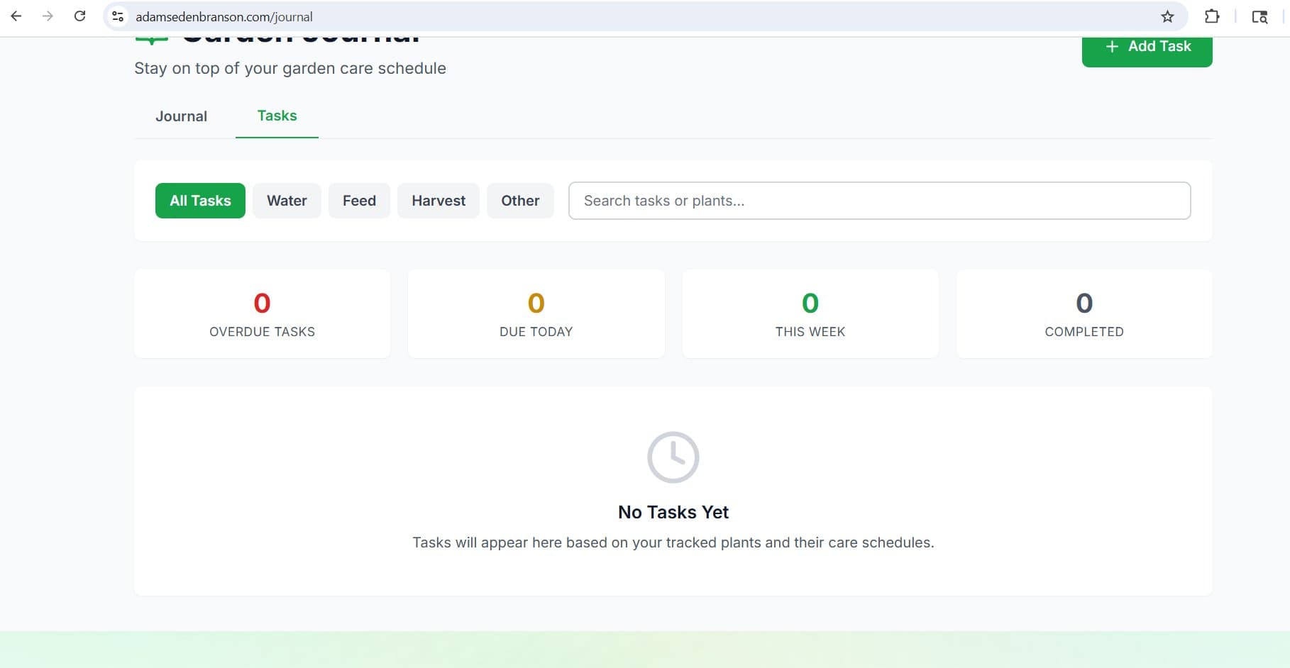 Garden Journal tasks